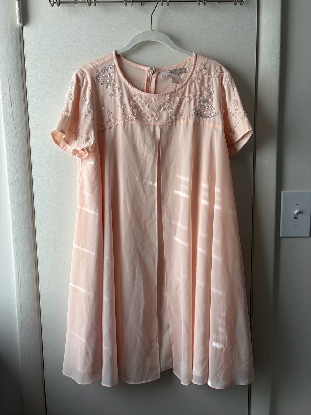 Forever 21 Embellished Light Orange Flowy Dress